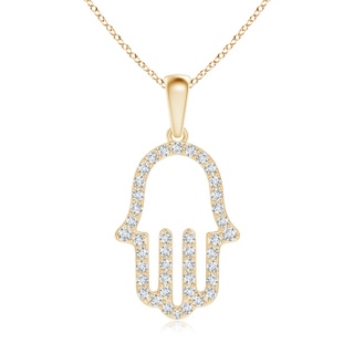 1.5mm GVS2 Diamond Hamsa Hand Pendant in Yellow Gold