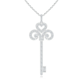 2mm GVS2 Diamond Fleur De Lis Key Pendant in White Gold