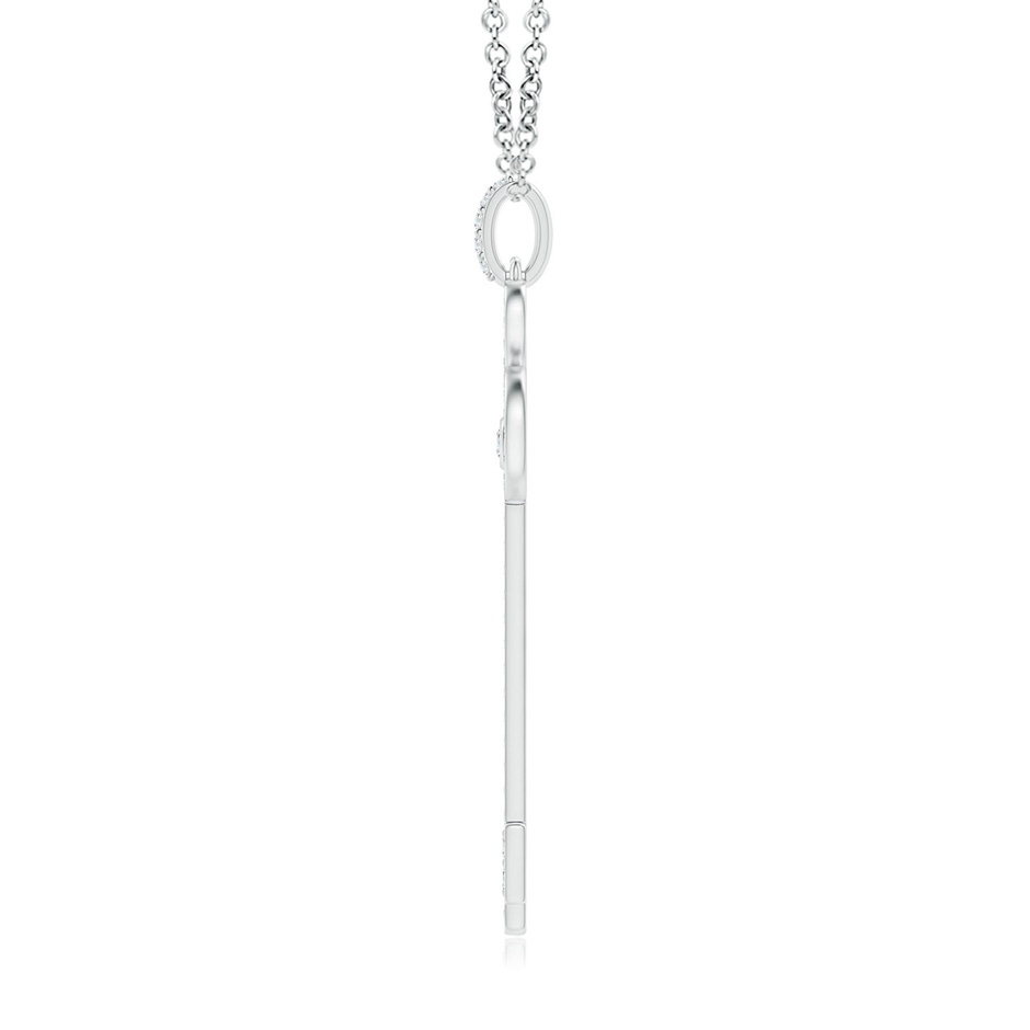 2mm GVS2 Diamond Fleur De Lis Key Pendant in White Gold side-1