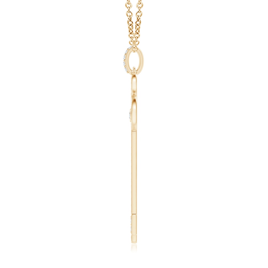 2mm GVS2 Diamond Fleur De Lis Key Pendant in Yellow Gold side-1