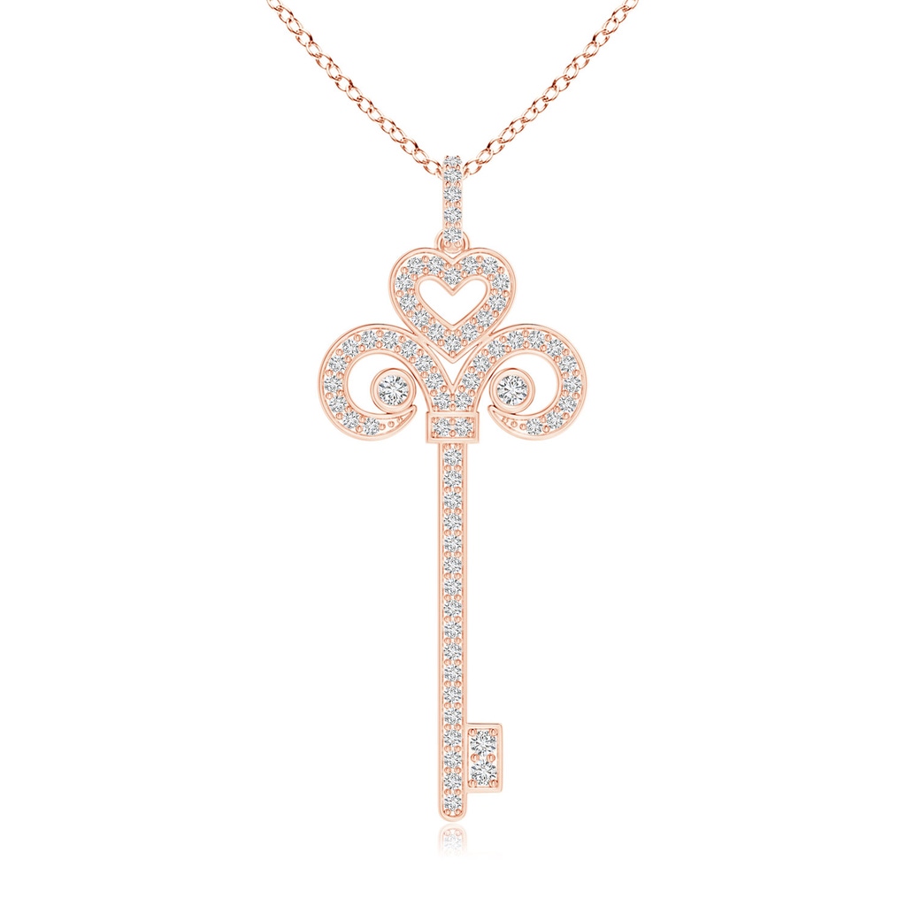 2mm HSI2 Diamond Fleur De Lis Key Pendant in Rose Gold