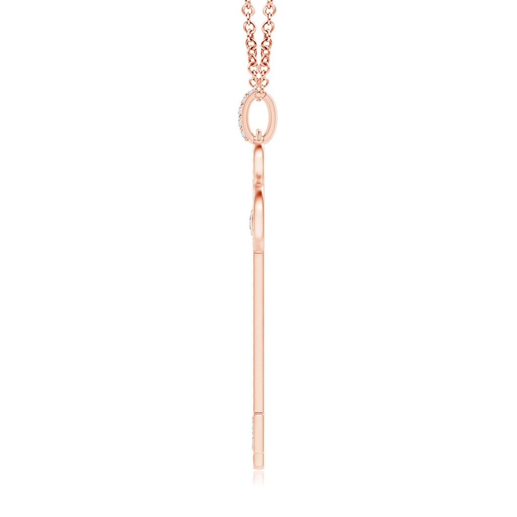 2mm HSI2 Diamond Fleur De Lis Key Pendant in Rose Gold - side_1