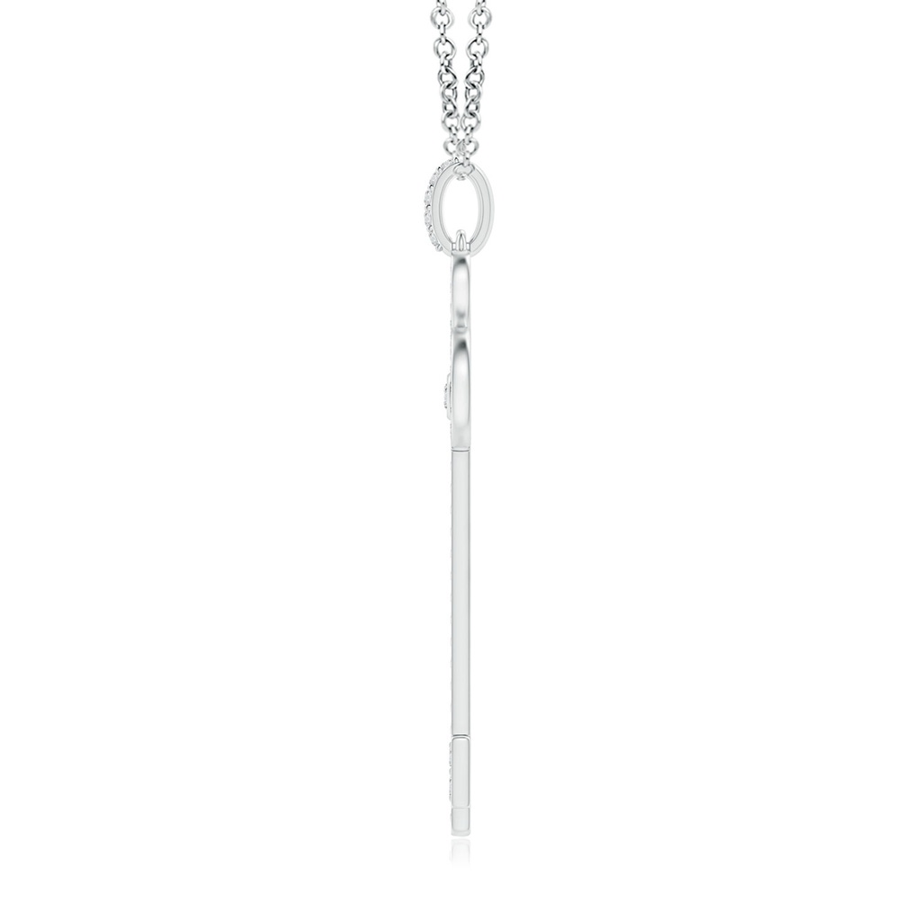 2mm HSI2 Diamond Fleur De Lis Key Pendant in White Gold - side_1