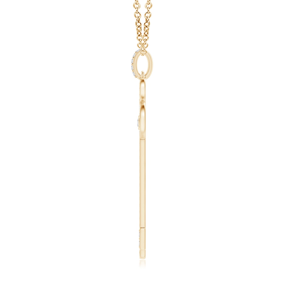 2mm HSI2 Diamond Fleur De Lis Key Pendant in Yellow Gold side-1