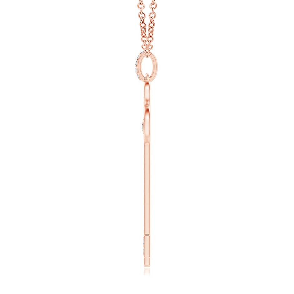 2mm IJI1I2 Diamond Fleur De Lis Key Pendant in Rose Gold side-1