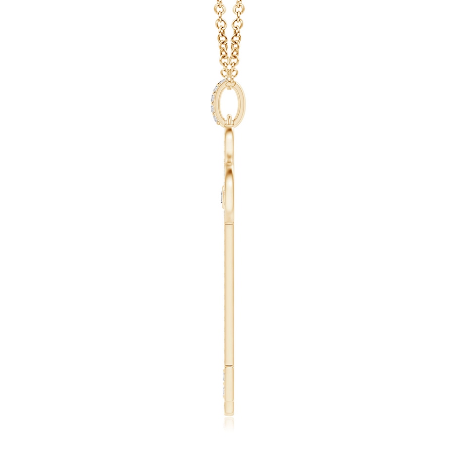 2mm IJI1I2 Diamond Fleur De Lis Key Pendant in Yellow Gold side-1