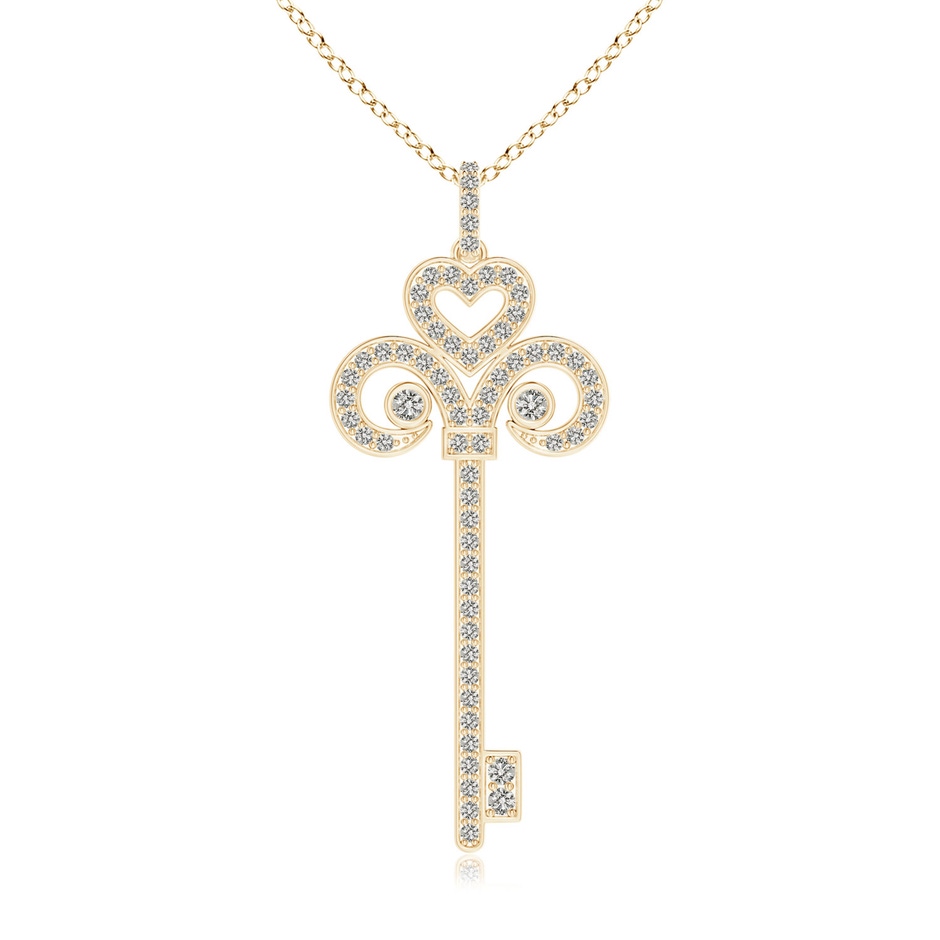 2mm KI3 Diamond Fleur De Lis Key Pendant in Yellow Gold 