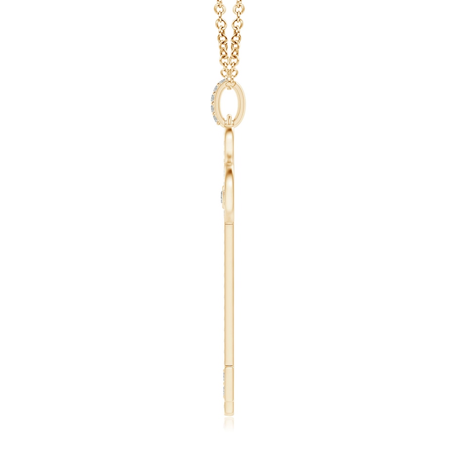 2mm KI3 Diamond Fleur De Lis Key Pendant in Yellow Gold side-1