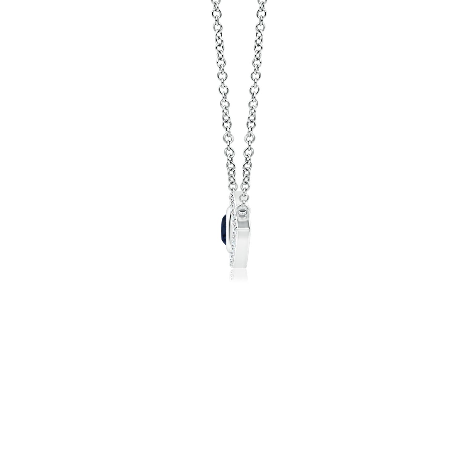 A - Blue Sapphire / 0.16 CT / 14 KT White Gold