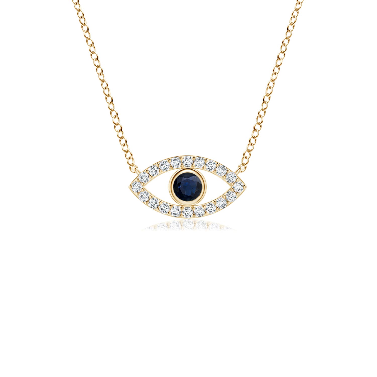 A - Blue Sapphire / 0.16 CT / 14 KT Yellow Gold