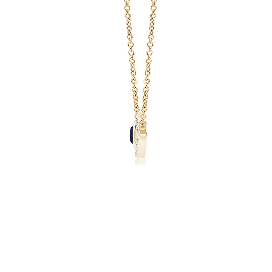 2.5mm A Blue Sapphire Evil Eye Pendant with Diamond Accents in Yellow Gold side 199
