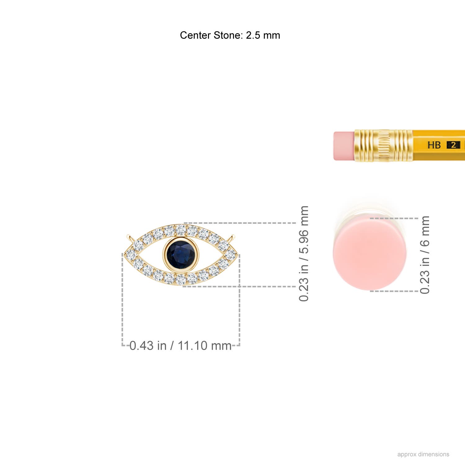 A - Blue Sapphire / 0.16 CT / 14 KT Yellow Gold