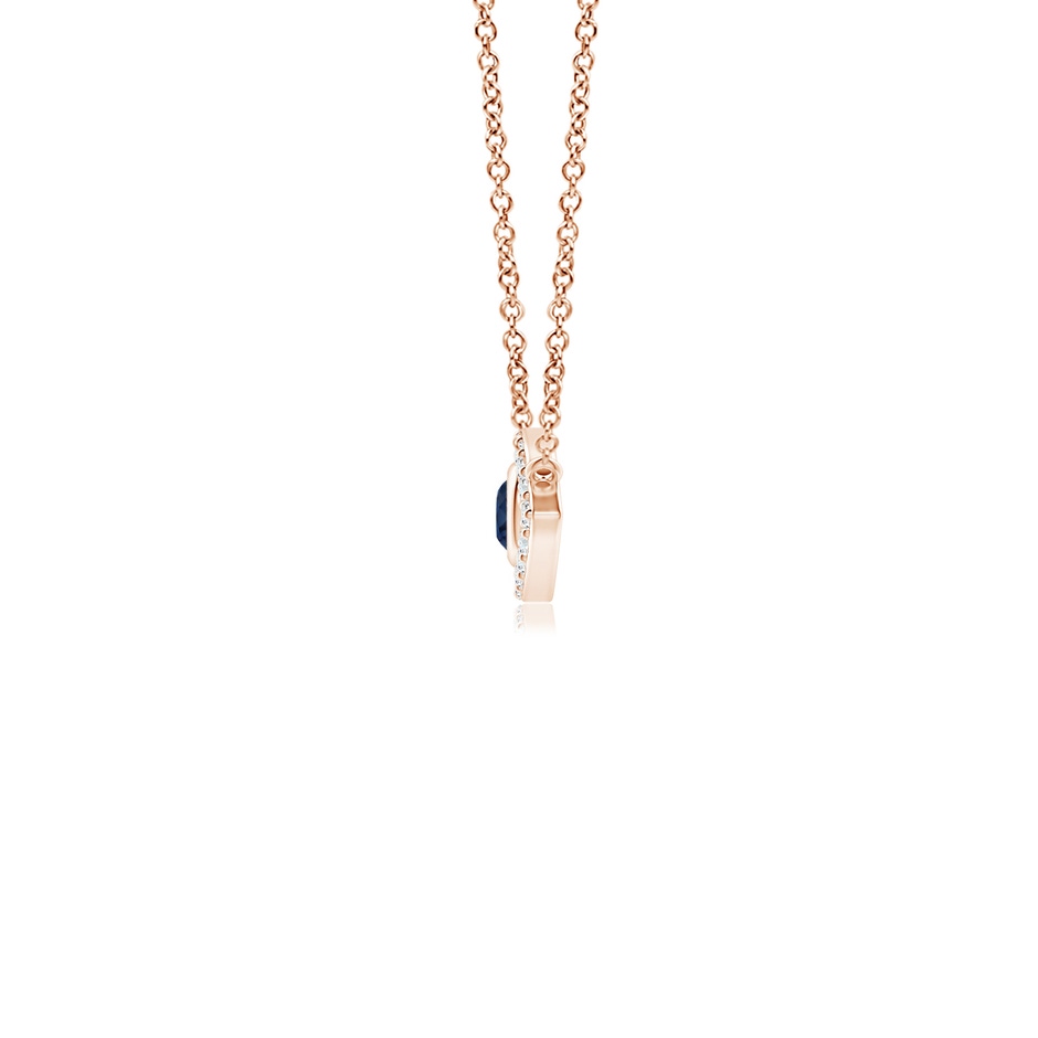 2.5mm AA Blue Sapphire Evil Eye Pendant with Diamond Accents in Rose Gold side 199