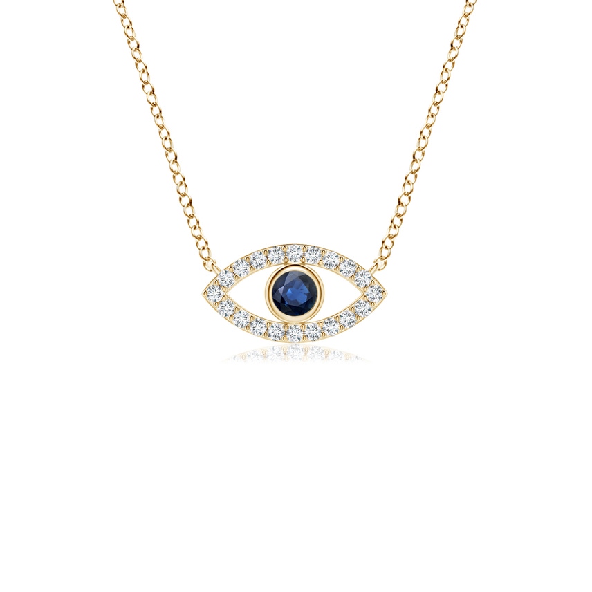 evil eye necklace with sapphire and diamonds