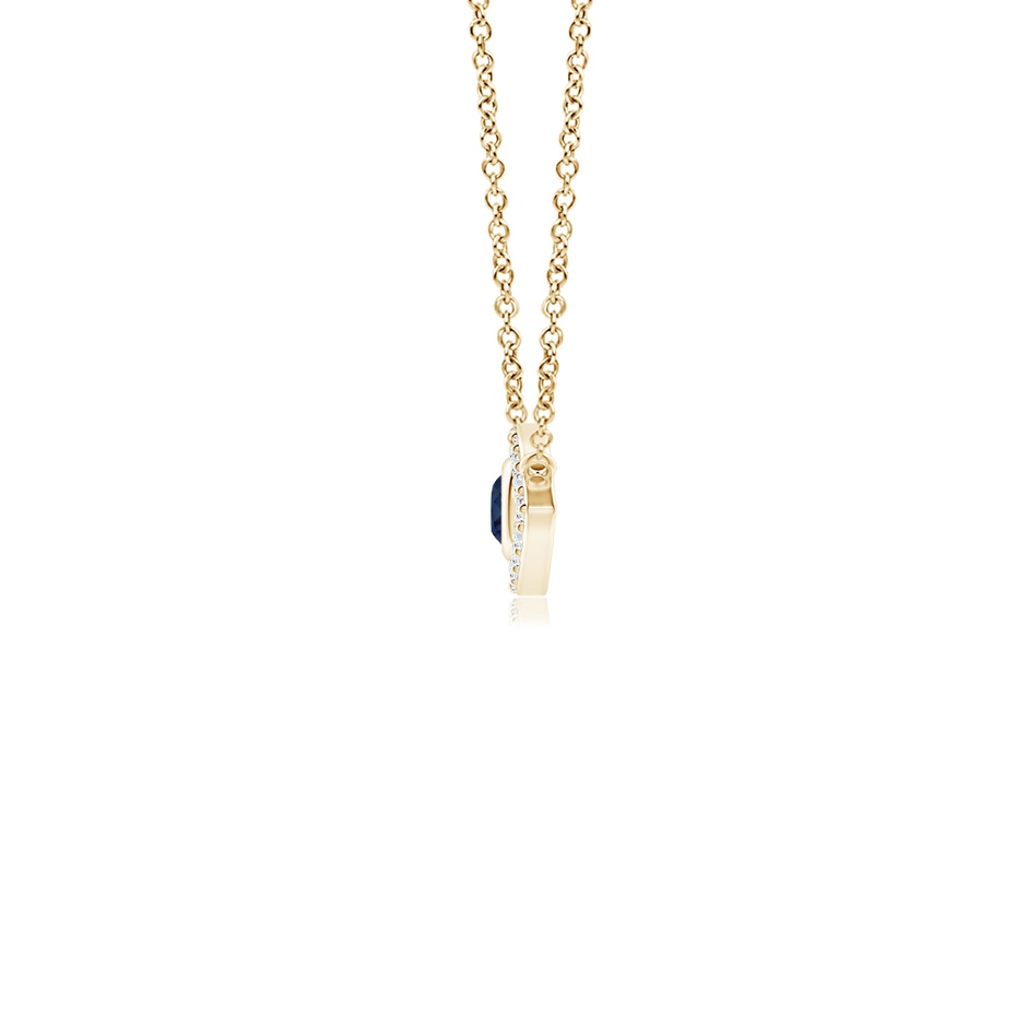 2.5mm AA Blue Sapphire Evil Eye Pendant with Diamond Accents in Yellow Gold side 199