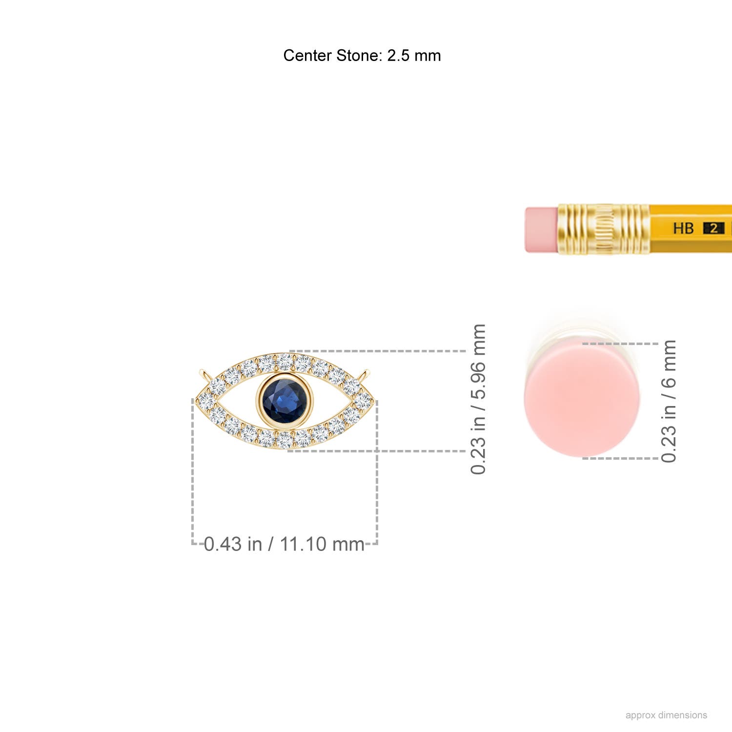 AA - Blue Sapphire / 0.16 CT / 14 KT Yellow Gold