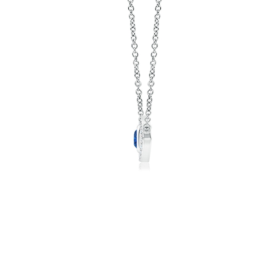 2.5mm AAA Blue Sapphire Evil Eye Pendant with Diamond Accents in 18K White Gold side 199