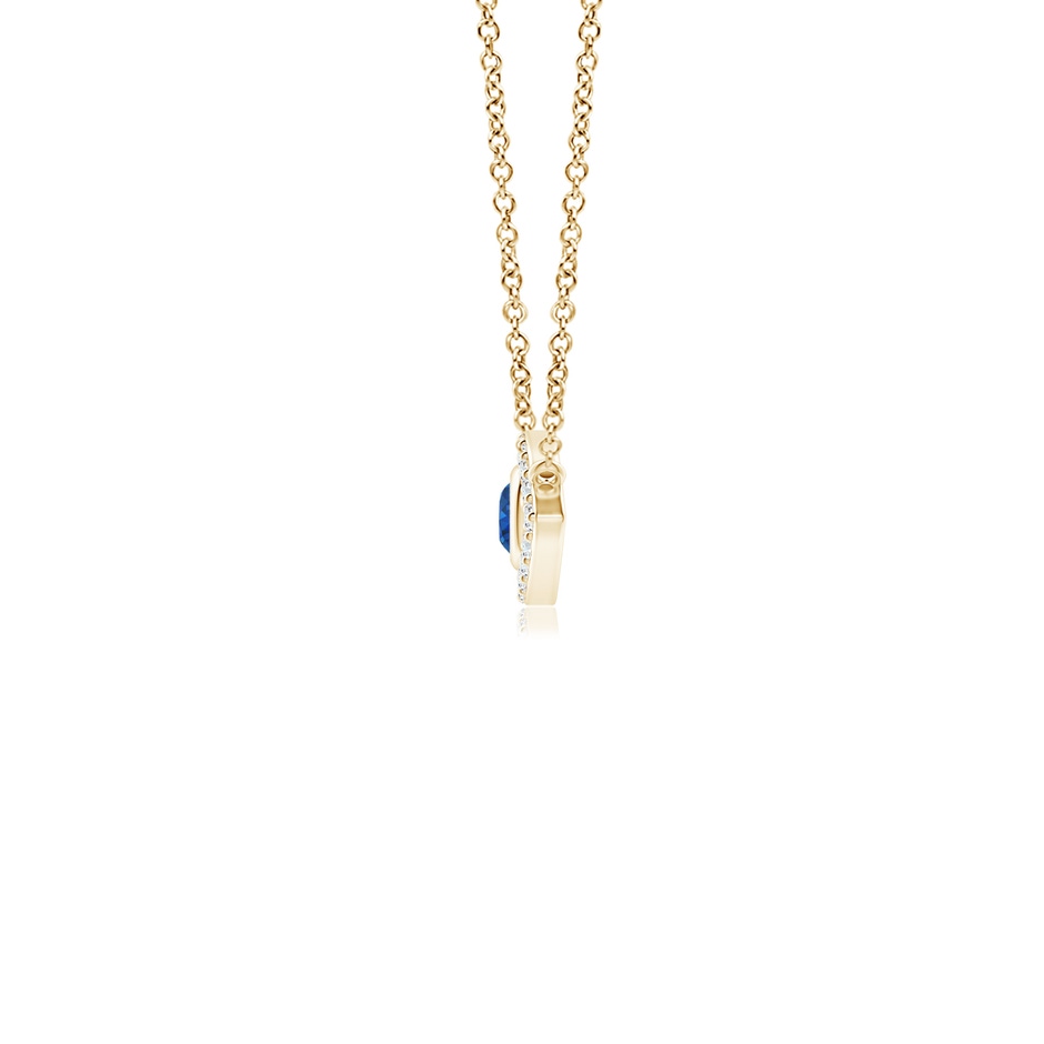 2.5mm AAA Blue Sapphire Evil Eye Pendant with Diamond Accents in 9K Yellow Gold side 199