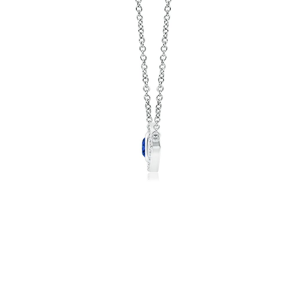 2.5mm AAAA Blue Sapphire Evil Eye Pendant with Diamond Accents in White Gold Side 199