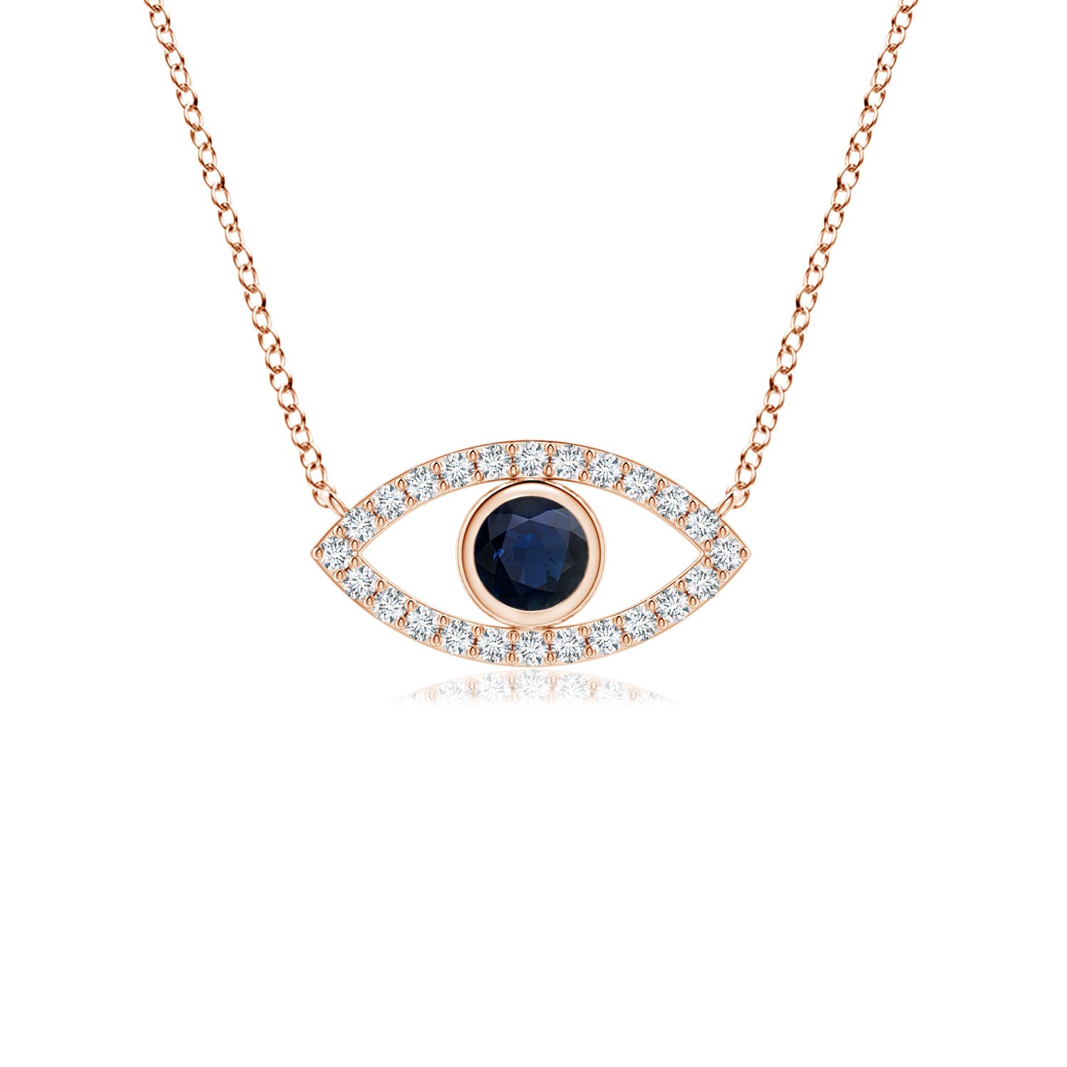 A - Blue Sapphire / 0.34 CT / 14 KT Rose Gold