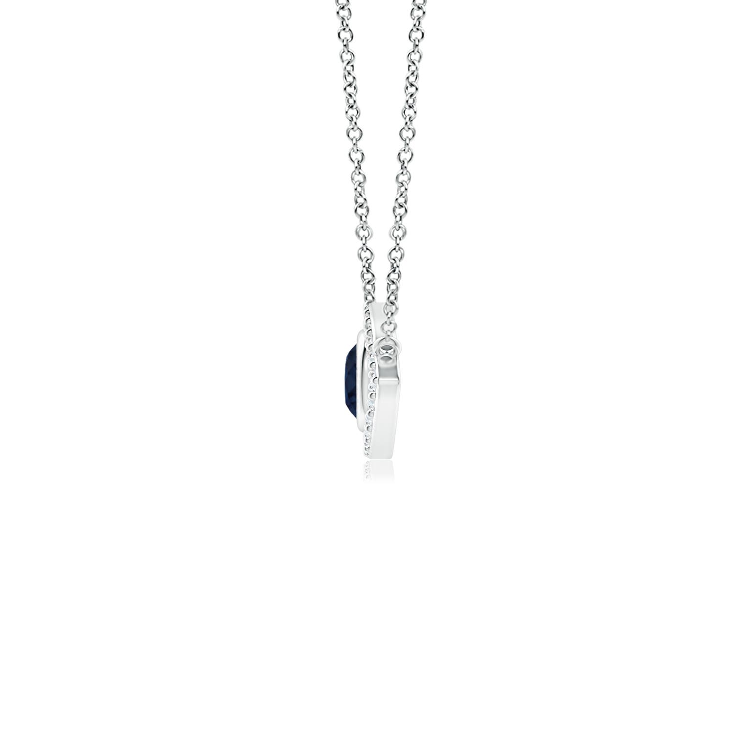 A - Blue Sapphire / 0.34 CT / 14 KT White Gold