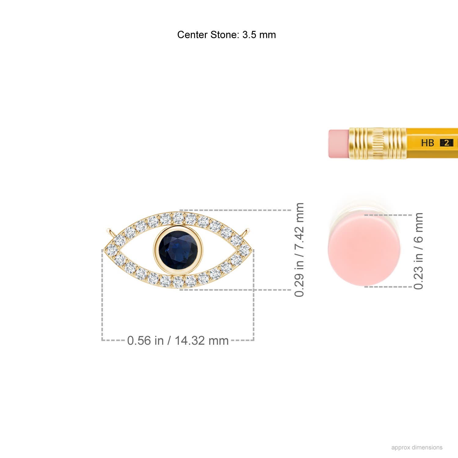 A - Blue Sapphire / 0.34 CT / 14 KT Yellow Gold