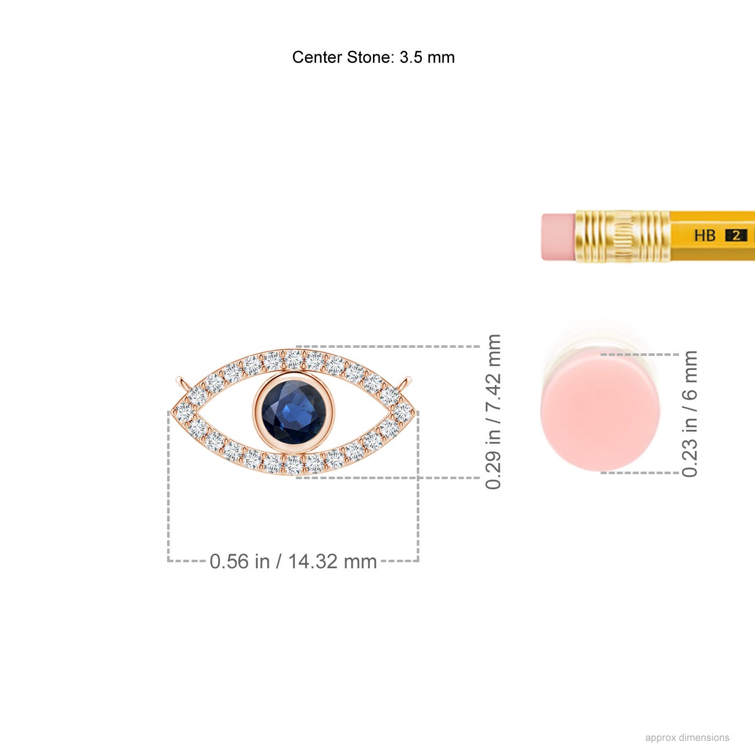 AA - Blue Sapphire / 0.34 CT / 14 KT Rose Gold