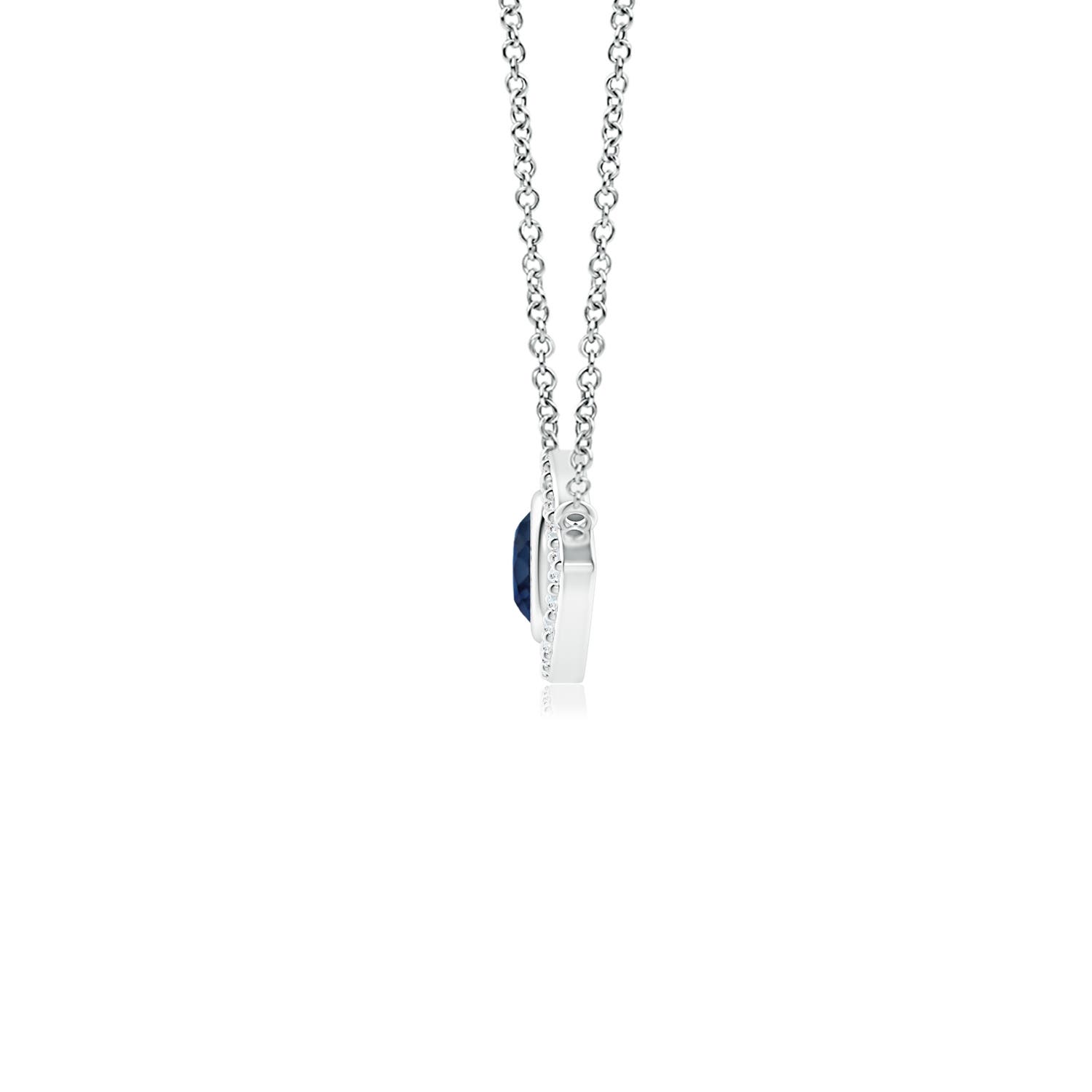 AA - Blue Sapphire / 0.34 CT / 14 KT White Gold