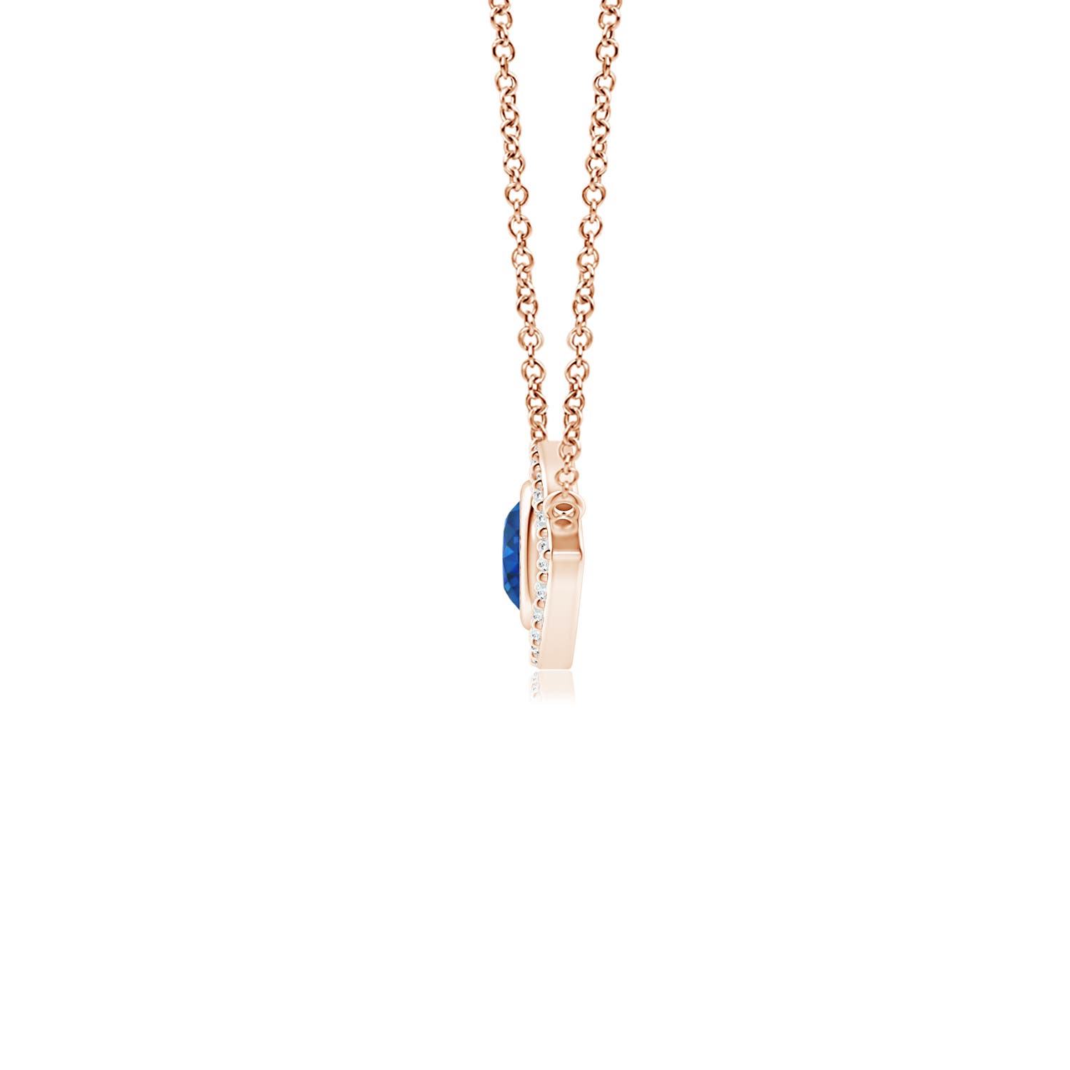 AAA - Blue Sapphire / 0.34 CT / 14 KT Rose Gold