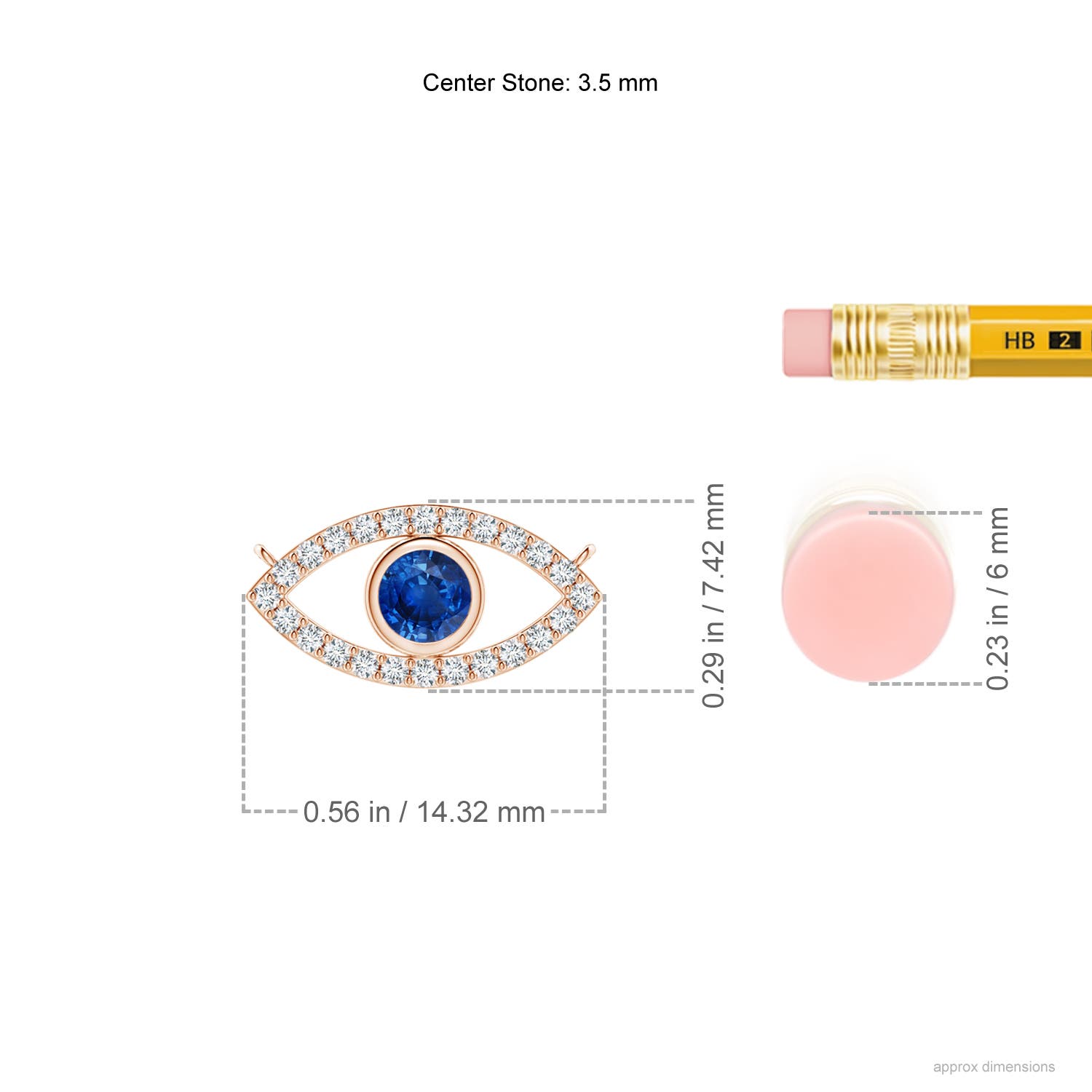 AAA - Blue Sapphire / 0.34 CT / 14 KT Rose Gold