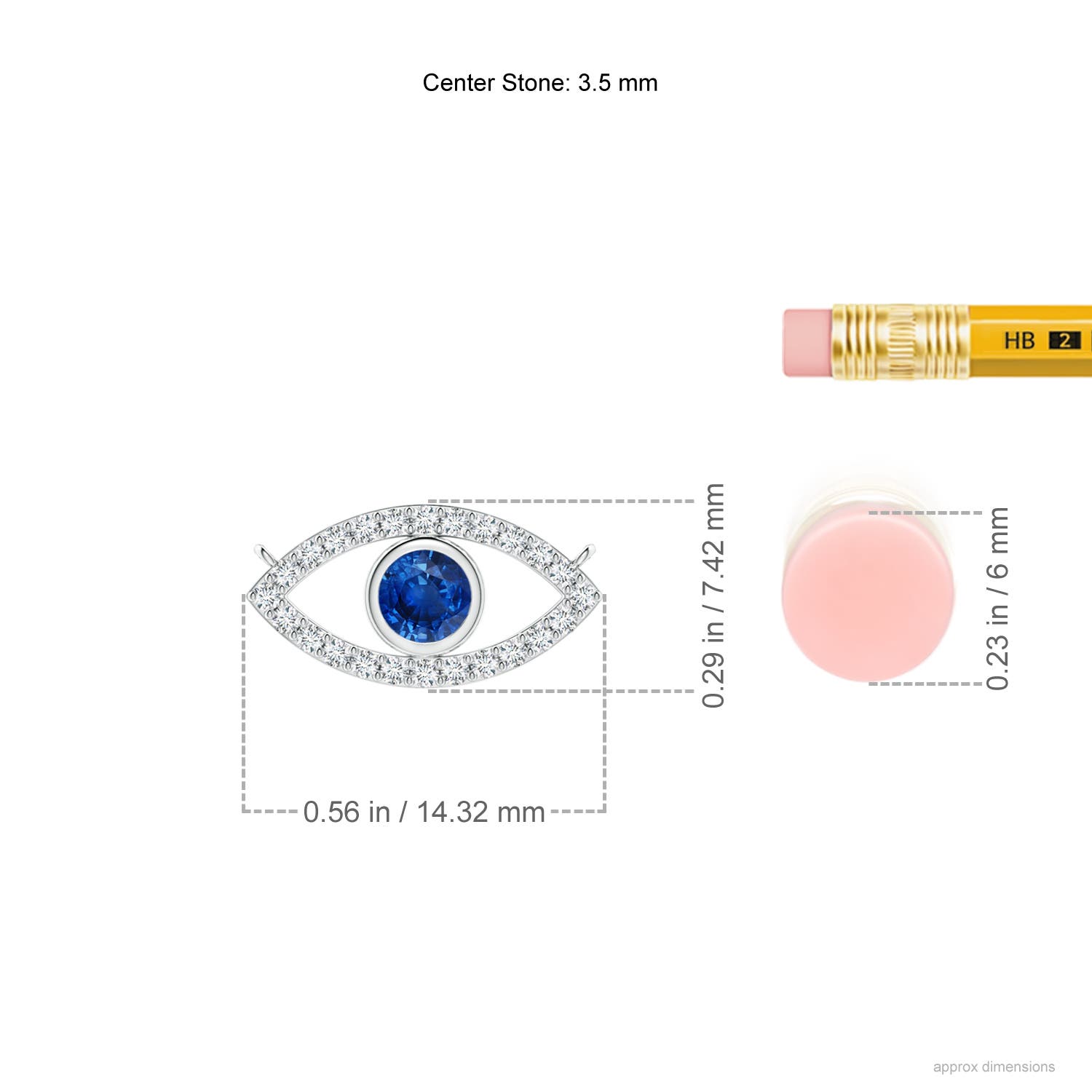 AAA - Blue Sapphire / 0.34 CT / 14 KT White Gold