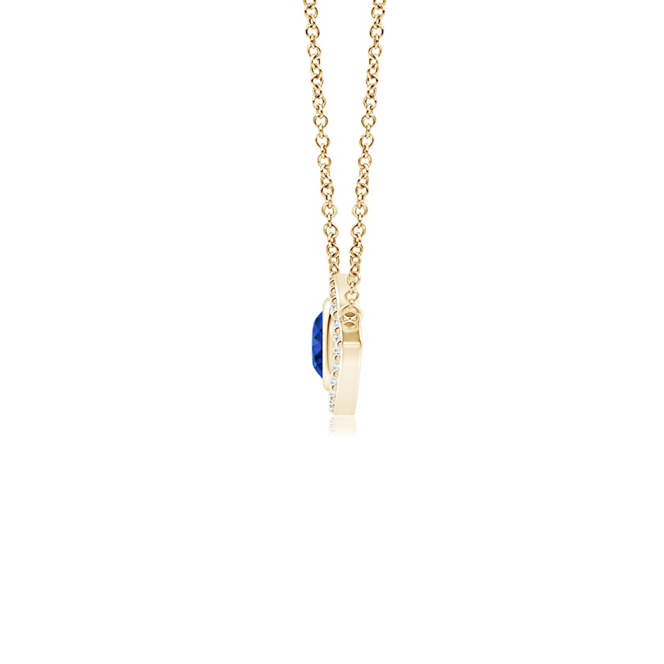 3.5mm AAAA Blue Sapphire Evil Eye Pendant with Diamond Accents in Yellow Gold side 199