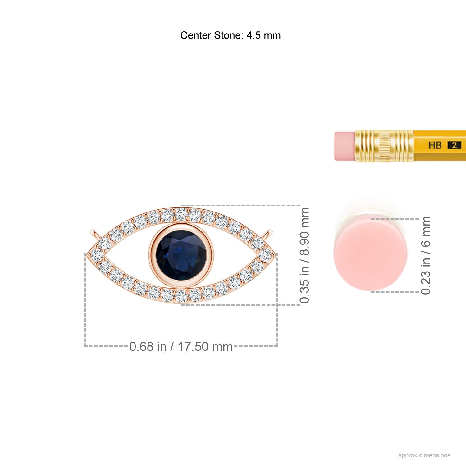 A - Blue Sapphire / 0.63 CT / 14 KT Rose Gold