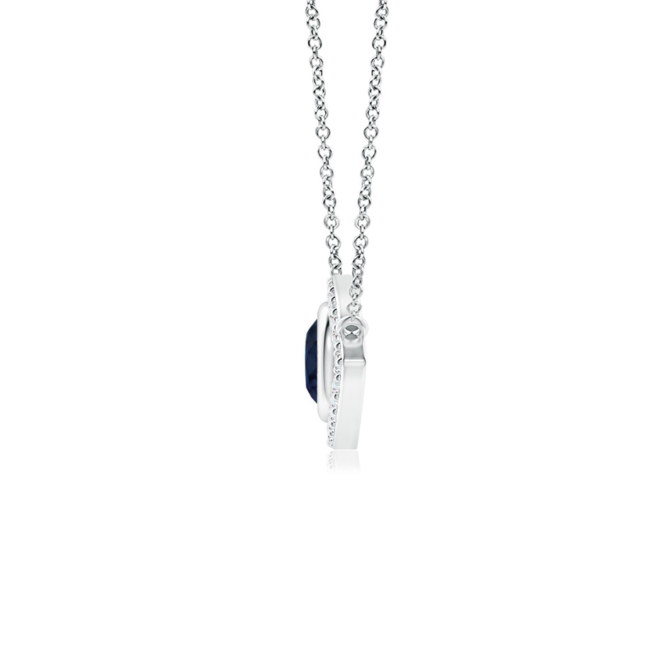 4.5mm A Blue Sapphire Evil Eye Pendant with Diamond Accents in White Gold side 199