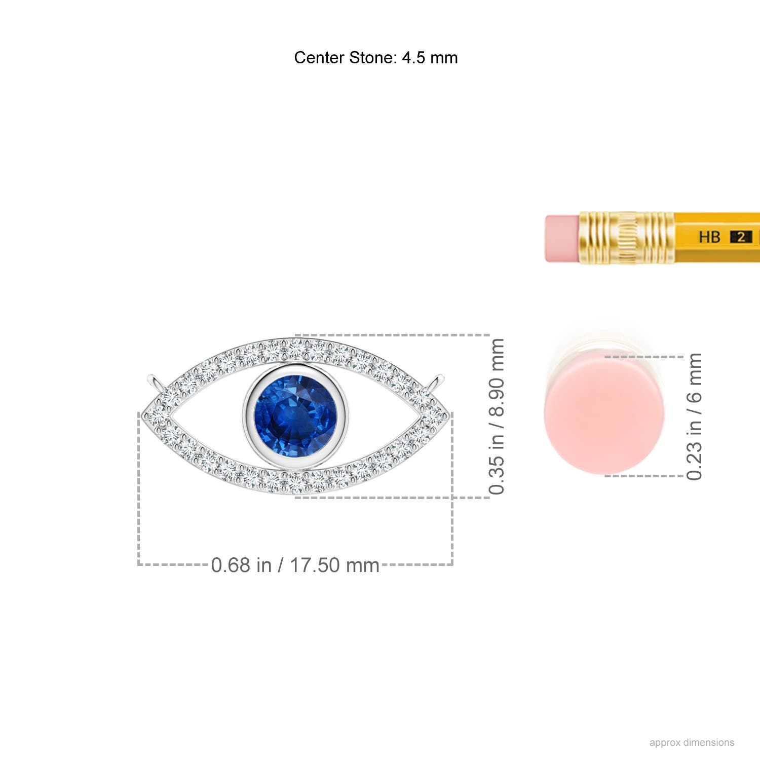 AAA - Blue Sapphire / 0.63 CT / 14 KT White Gold