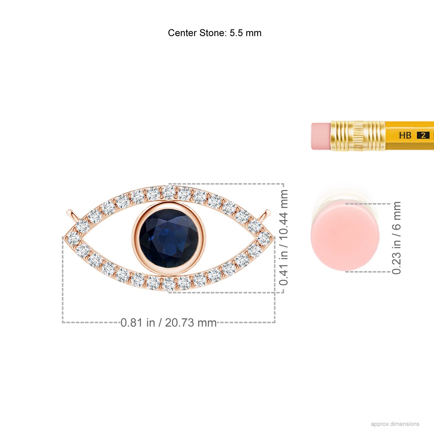 A - Blue Sapphire / 0.98 CT / 14 KT Rose Gold