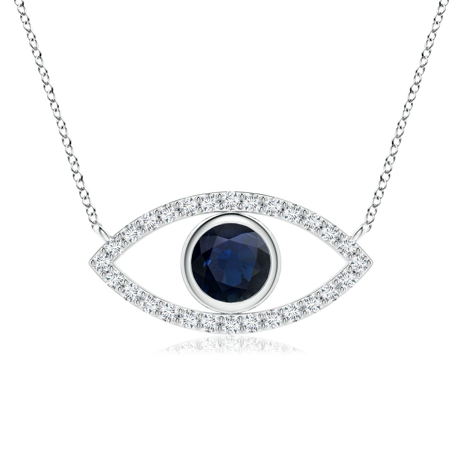 A - Blue Sapphire / 0.98 CT / 14 KT White Gold