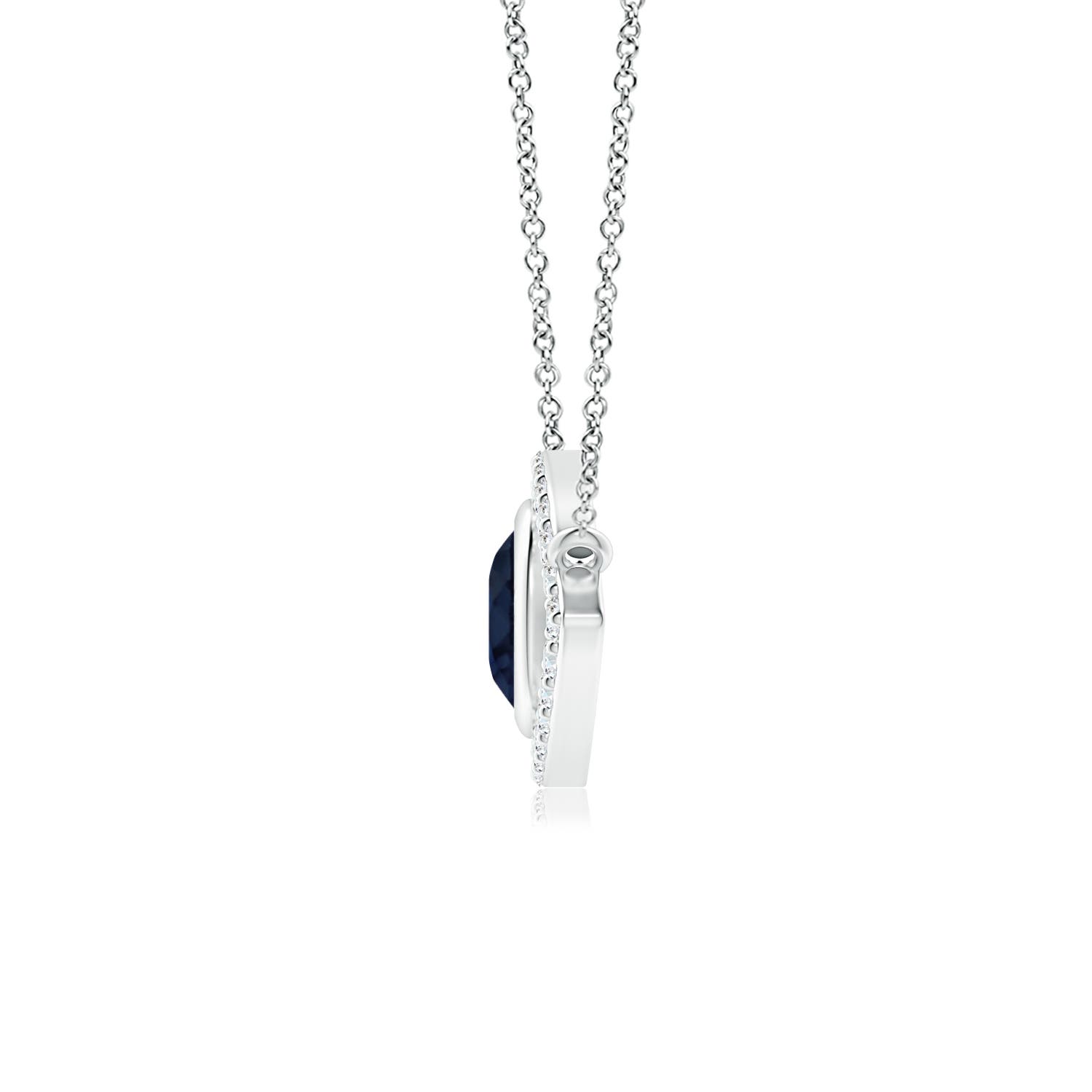 A - Blue Sapphire / 0.98 CT / 14 KT White Gold