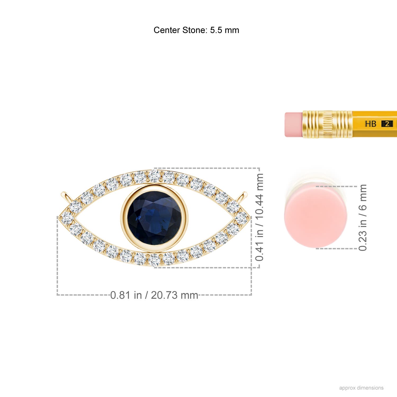 A - Blue Sapphire / 0.98 CT / 14 KT Yellow Gold