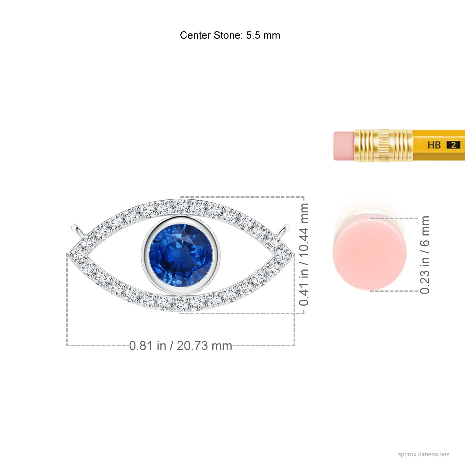 AAA - Blue Sapphire / 0.98 CT / 14 KT White Gold