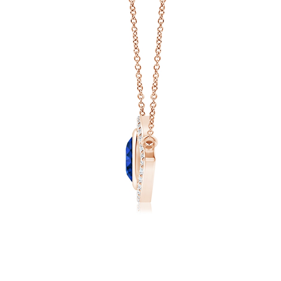 5.5mm AAAA Blue Sapphire Evil Eye Pendant with Diamond Accents in 9K Rose Gold side 199