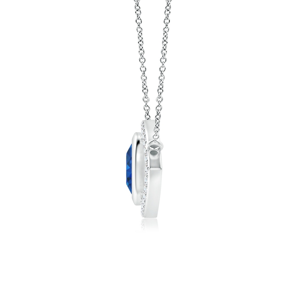 6mm AAA Blue Sapphire Evil Eye Pendant with Diamond Accents in White Gold side 199