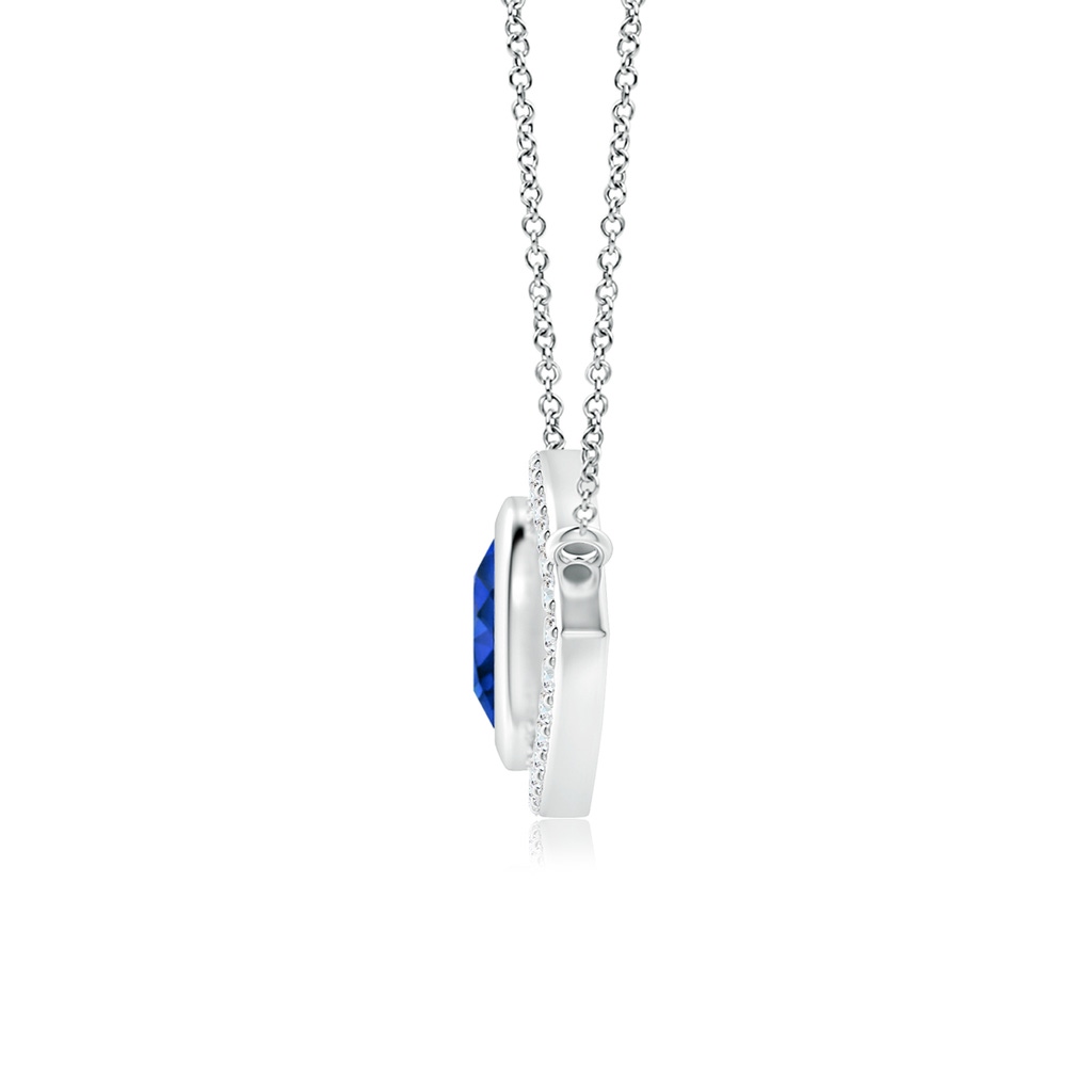 6mm Lab-Grown Blue Sapphire Evil Eye Pendant with Diamond Accents in White Gold - side 199