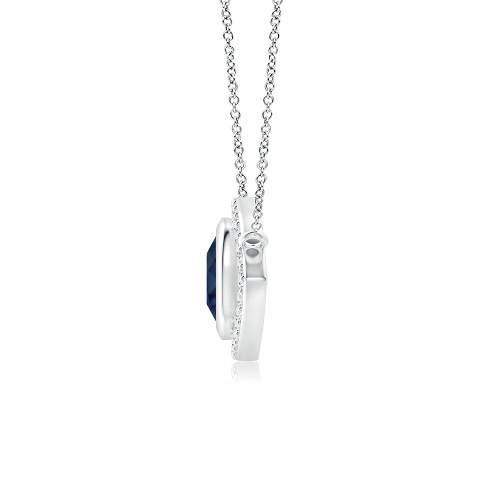 7mm AA Blue Sapphire Evil Eye Pendant with Diamond Accents in White Gold side 199