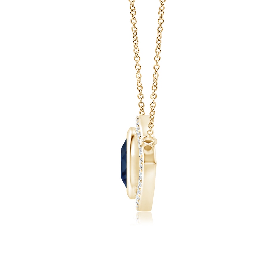 7mm AA Blue Sapphire Evil Eye Pendant with Diamond Accents in Yellow Gold side 199