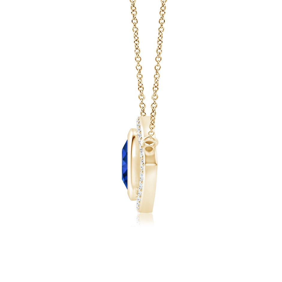7mm Lab-Grown Blue Sapphire Evil Eye Pendant with Diamond Accents in Yellow Gold side 199