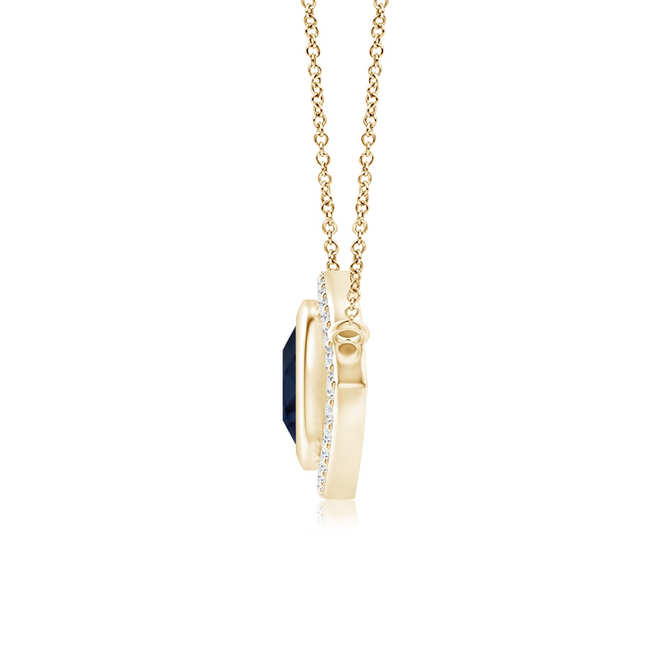 8mm A Blue Sapphire Evil Eye Pendant with Diamond Accents in Yellow Gold side 199