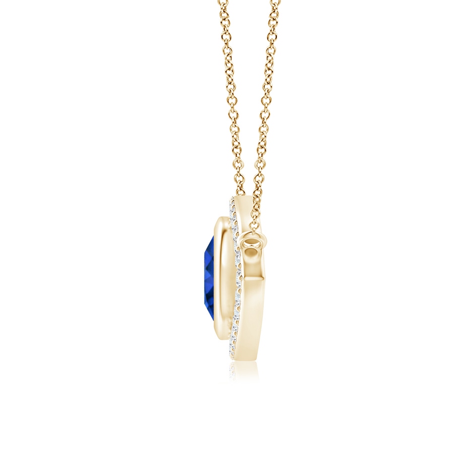 8mm Lab-Grown Blue Sapphire Evil Eye Pendant with Diamond Accents in Yellow Gold side 199