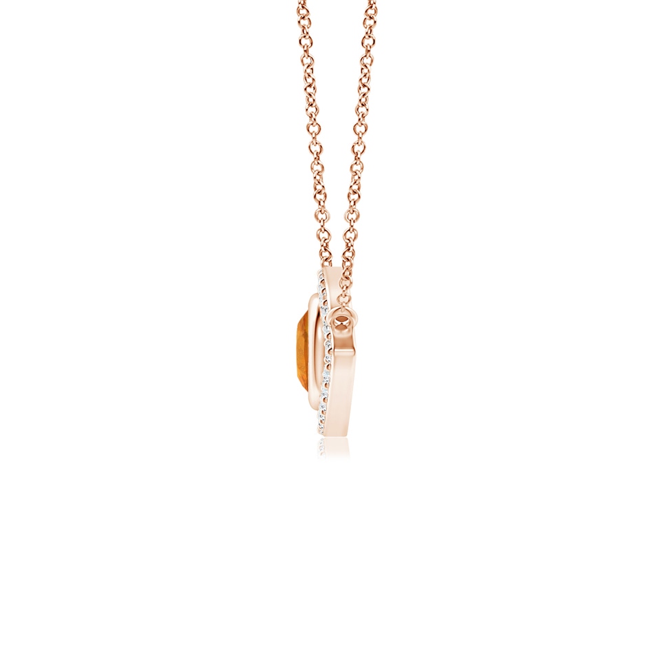 4.5mm A Spessartite Evil Eye Pendant with Diamond Accents in Rose Gold side-1