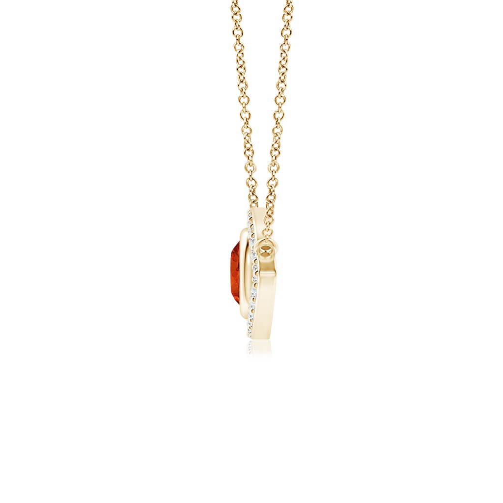 4.5mm AAAA Spessartite Evil Eye Pendant with Diamond Accents in Yellow Gold - side_1